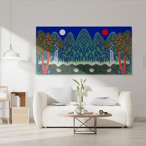 돈들어오는 일월오봉도 한국 민화 왕실 병풍 풍수인테리어