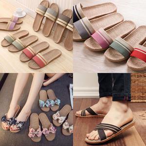 여름 린넨 슬리퍼/라탄 여성 발편한 남자 사무실 커플