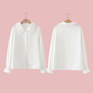 레이스 흰색 긴팔 셔츠 11-19호 아동 여아 어린이 초등학생 키즈 유치원 졸업 앨범 촬영 오케스트라 합창 합창단 공연복 공연 연주 행사 발표 촬영 화이트 블라우스 남방