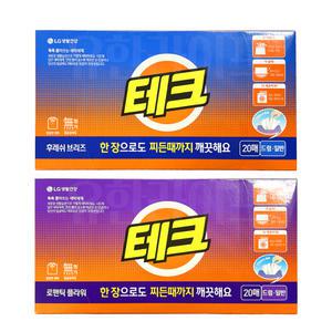 테크 간편시트 20매 로맨틱플라워 후레쉬브리즈 뽑아쓰는 시트세제 일드겸용