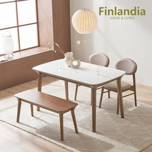 [시크릿] 핀란디아 시나몬 포세린 세라믹 4인 식탁세트(의자2+벤치1)
