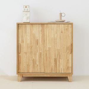 [다오름][착불배송] 토니아 고무나무원목 양문 슬라이딩 840 다용도수납장