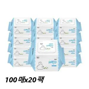 잘풀리는집 새싹이 물티슈 캡형 100매x20팩