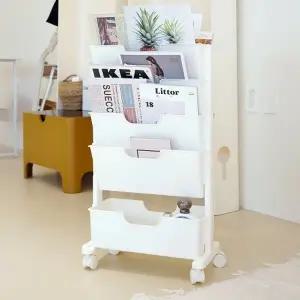 [보노하우스]국내생산 마벨슬림 북트롤리 5단 이동식 틈새 책꽂이