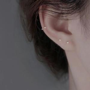 미니 실버 은 귀걸이 피어싱 4개 세트 이어싱 정장 데일리 패션 커플 우정 모녀 선물