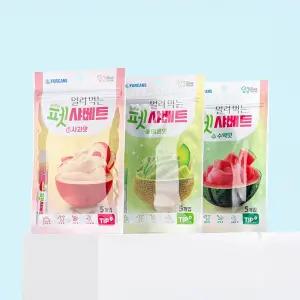 포켄스 얼려 먹는 펫샤베트 65g 강아지 여름 간식 시원한 과일 디저트 (3종 세트)