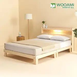 우아미가구 모노 클리프 LED 원목 SS 침대프레임 RV5090