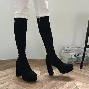모던 스타일 플랫폼 여성용 하이힐 롱부츠 5FWY (WFK3BQ6)