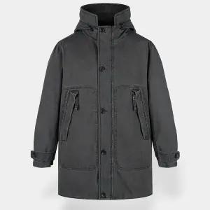 [비르반테](강남점)가먼트워싱 덕다운 패딩 - 다크 그레이