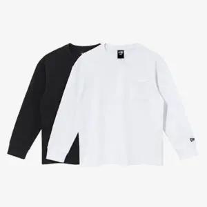 [롯데백화점]뉴에라 키즈 에센셜 2팩 롱 슬리브 멀티 블랙/화이트 13511131