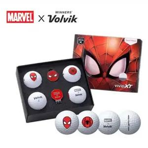 볼빅 마블 스파이더맨 비비드XT 골프공 4구 볼마커세트