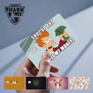 은행 직불 상어 커버 한 PVC 꽃 스티커 대 페이드 나비 없음 필름 카드에 매직 신용 스킨 날개