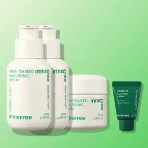 이니스프리 그린티 씨드 히알루론산 수분세럼 80mL 2개 + 그린티 씨드 히알루론산 수분크림 50mL