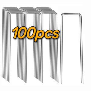 U자형 정원 수도관 지지대 잔디용 차단 강력 도금 울타리 고정용 말뚝 파이프 조경 아연 잔디밭