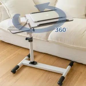ㄷ자테이블 침대 쇼파 옆 보조 간이책상 침대용 사이드테이블 높이 각도조절