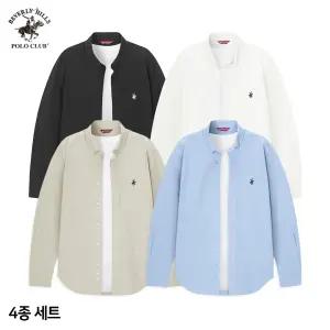 비버리힐즈폴로클럽 [4PACK/풀세트] 사계절 캐주얼 비즈니스 옥스포드 긴팔 셔츠 4세트