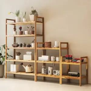 수납가구 인테리어가구 우드 원목선반 3단 2단 원목 선반 협탁