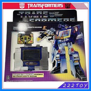 재고 있음 트랜스포머 장난감 클래식 G1 재발행 KO 에디션 사운드웨이브 & 콘도르 카세트: 버즈소 액션 피