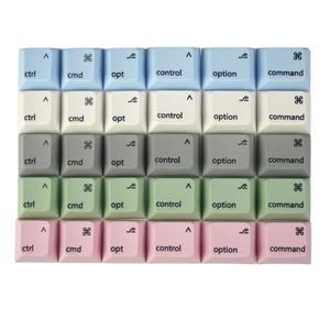 NPKC 6PCS 체리 프로필 PBT 키 캡 흰색 녹색 분홍색 회색  보충 MAC 식 키보드 캡과 호환 가능