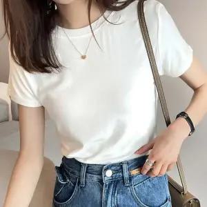 여자반팔면티 여성 베이직 기본 스타일 사계절 착용 반팔 티셔츠