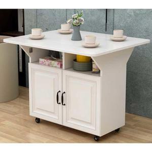 수납 미니 간이조리대 원각 식탁 80화이트싱글테이블 화이트 수납장 접이식 수납형