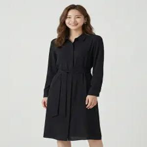 [꼼빠니아][꼼빠니아]셔츠형 쉬폰 원피스-CS23OP1102275A