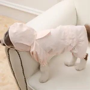 도트 강아지옷 우비 네이비 베이지 핑크 현장레인코트