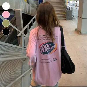 영문레터링 MM76RM52 포인트 오버핏 여리여리 캐주얼 반팔티