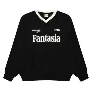 에꼴리에 세이브존03 스포티 파이핑 브이넥 맨투맨티  25OT451-BK