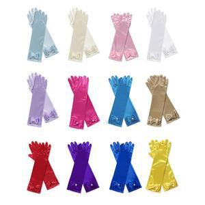 2022 소녀 공주 코스프레 장갑 드레스 업 액세서리 인쇄 활 벙어리 어린이 요정 역할 놀이 용품
