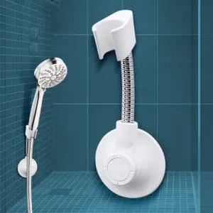 화장 샤워기행거20 걸이부착식 고리세면대 벽선반행거 실 흡착식 헤드 거치대 욕실 각도조절 압착고무