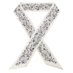 [헤지스](대구신세계)[Jardin] 뜨왈드주이 아이보리 플라워 쁘띠 실크 스카프 HISC6E381IV