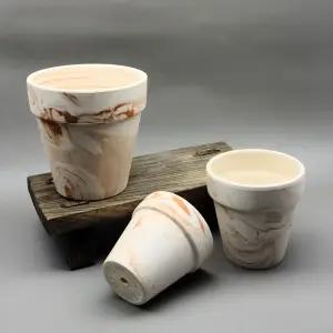 베하몰 화이트마블링 표준형 토분 26x24cm빈티지화분 토기 인테리어 반려식물 꽃키우기 키우기 원예용품 정
