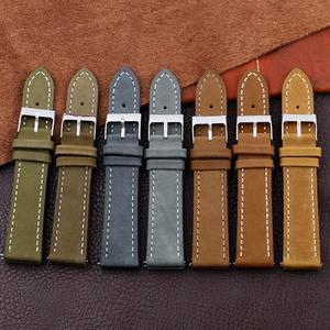 빈티지 누벅 천연 가죽 시계줄 16mm 17mm 18mm 19mm 20mm 퀵 시계 남성용 유니버설 22mm 스트랩 릴리즈 소가죽 21mm