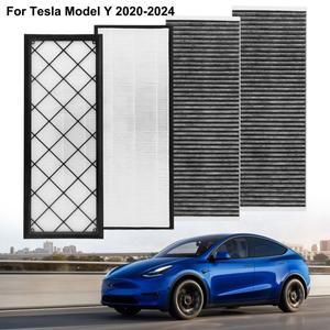 테슬라 호환 모델 Y -2024 외부 에어컨 필터 1658376-00-A 4개 활성탄 흡입 HEPA