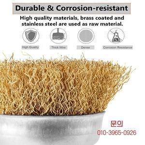 드릴 세트용 와이어 브러시 연마 휠 1/4인치 헥스 샹크 컵