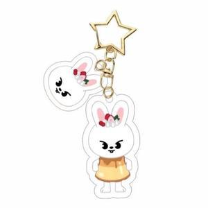 2025 SKZOO 푸딩 모양 키체인 투명 아크릴 펜던트 악세사리 주변