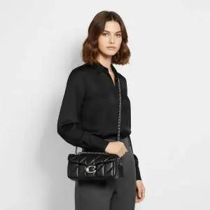 [코치] 퀼티드 태비 20 숄더백 가죽 블랙 CP149 V5BLK 150580124