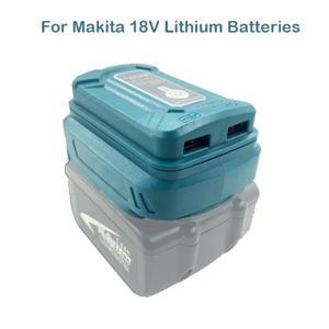 Makita 18V BL1840 듀얼 USB 고속 충전 리튬 이온 배터리 어댑터 휴대용 공급 장치 LED 라이트