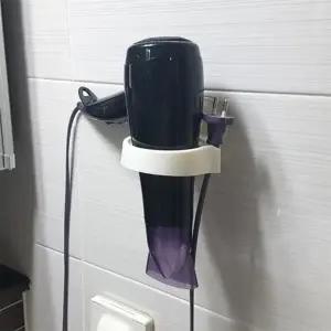 ( )흡착식 드라이기홀더 욕실벽면정리수납용 드라이기코드정리 자취방욕실수납 호텔욕실정리용품