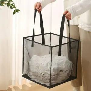 ( )다용도 메쉬 수납 빨래 바구니 인형 장난감 정리함 옷보관 생활정리용