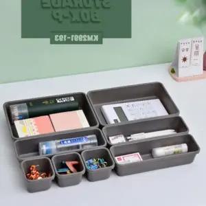 (색상 딥그레이)좋은 다용도 수납함 8종세트 다용도 칸막이 정리함