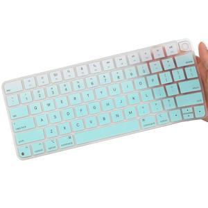 [미국배송] 애플호환 매직 키보드용 키보드 커버 스킨 A2449 A2450 MK293LL /A MK2A3LL /A 2024/2023/2021 IMAC 올인원 데스크톱 키보드 터치 ID가 있는 IMAC 24인치 /M3 /M1 칩 미국 레이아웃 민트그린