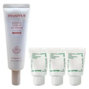 이니스프리 데일리 유브이 톤업 노세범 선크림 50ml (베이지)+히알루론산 크림 15mlx3개