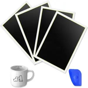 세라믹 유리 크리스탈 스톤 타일의 섬유 마킹을 위해 스크레이퍼 15.75 * 11인치가 포함된 4PCS 각인 마킹