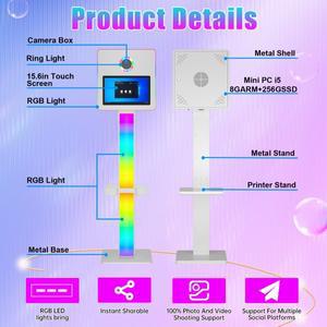 호환 매직 미러 포토 부스 15.6인치 터치스크린 DSLR 머신  웨딩  파티이벤트용 내장형 미니 PC