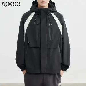 아이언하트 남사친 남친 검정 야상 배색 오버핏 잠바 후드자켓 세미 바람막이 야상사파리 트렌치코트 봄가