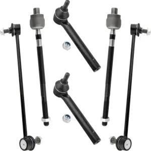 BOXI (6개 세트) 전면 서스펜션 내부 및 외부 타이 로드 엔드 링크 + 스태빌라이저 스웨이 바 장착 - 닛산