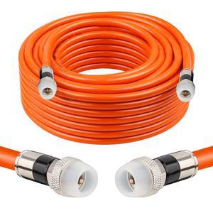 MOOKEERF 동축 케이블 15.2m(50피트), RG6 케이블, 내후성 고무 부트, 직접 매립 75옴 연장 디지털 TV 항공기, 고속 인터넷, 광대역, 위성-15.2m(50피트)