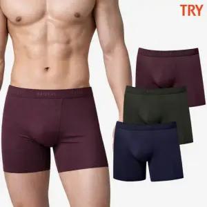 트라이 남성드로즈팬티 부드러운 NP 스판 변화직 사각 아웃밴드 즈로즈 3매입 세트